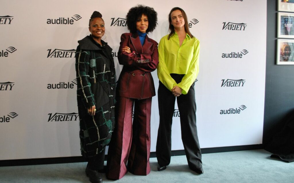 Angela Patton, Kerry Washington, and Natalie Rae posing for photo.